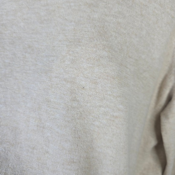 J.Crew Teddie Crewneck Sweater Womens Large Beige Cotton Blend Long Sleeve - Picture 3 of 5